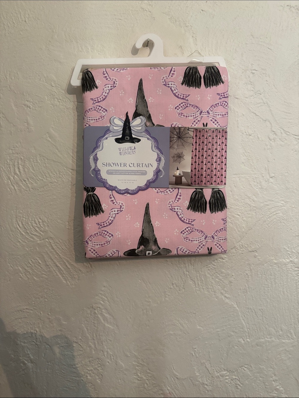 Pink Witch Hat Shower Curtain